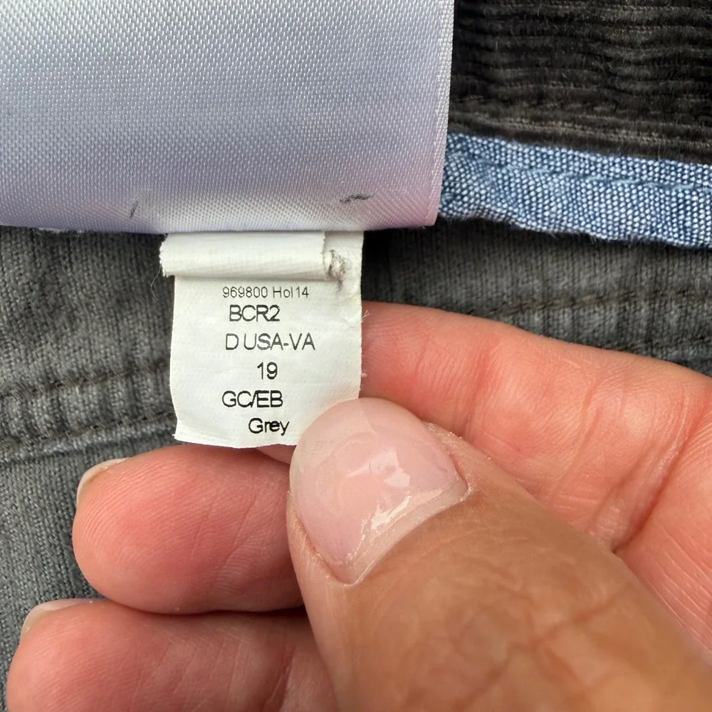 Banana Republic Corduroy Pants Mens 33x30 Grey Excellent Pima Cotton Straight